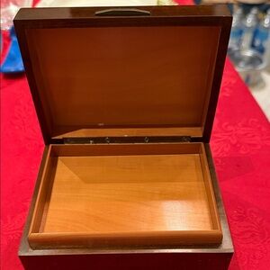 Vintage wooden musical box La Petite Auf Wiedersehen Melody, Swiss or Germany